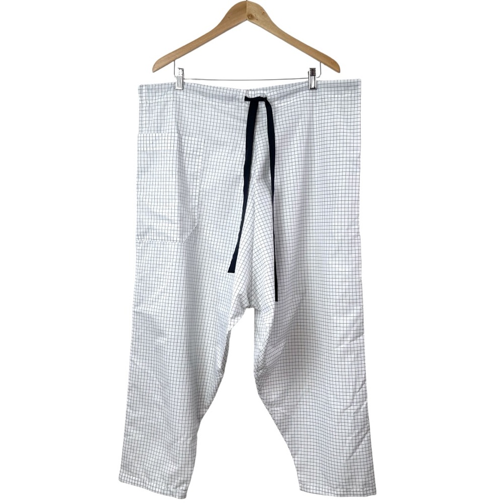Nettle Studios RARE Easy Pant High-Rise Tie Waist Tapered Grid Pants NEW